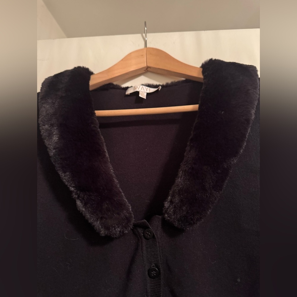 WAYF Faux Fur Trim Sweater